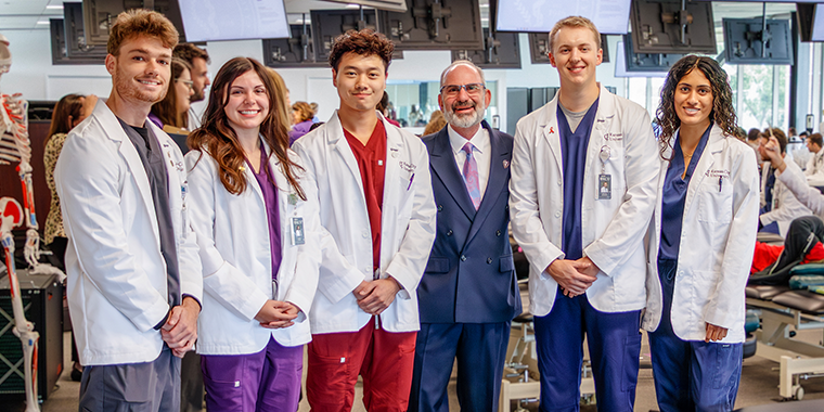 Marc B. Hahn with KCU osteopathic medical students